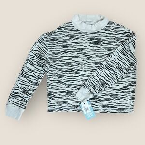 Chaser Long Sleeve Mock Neck Tee Small‎ Zebra Print Cotton Knit Buttery Soft